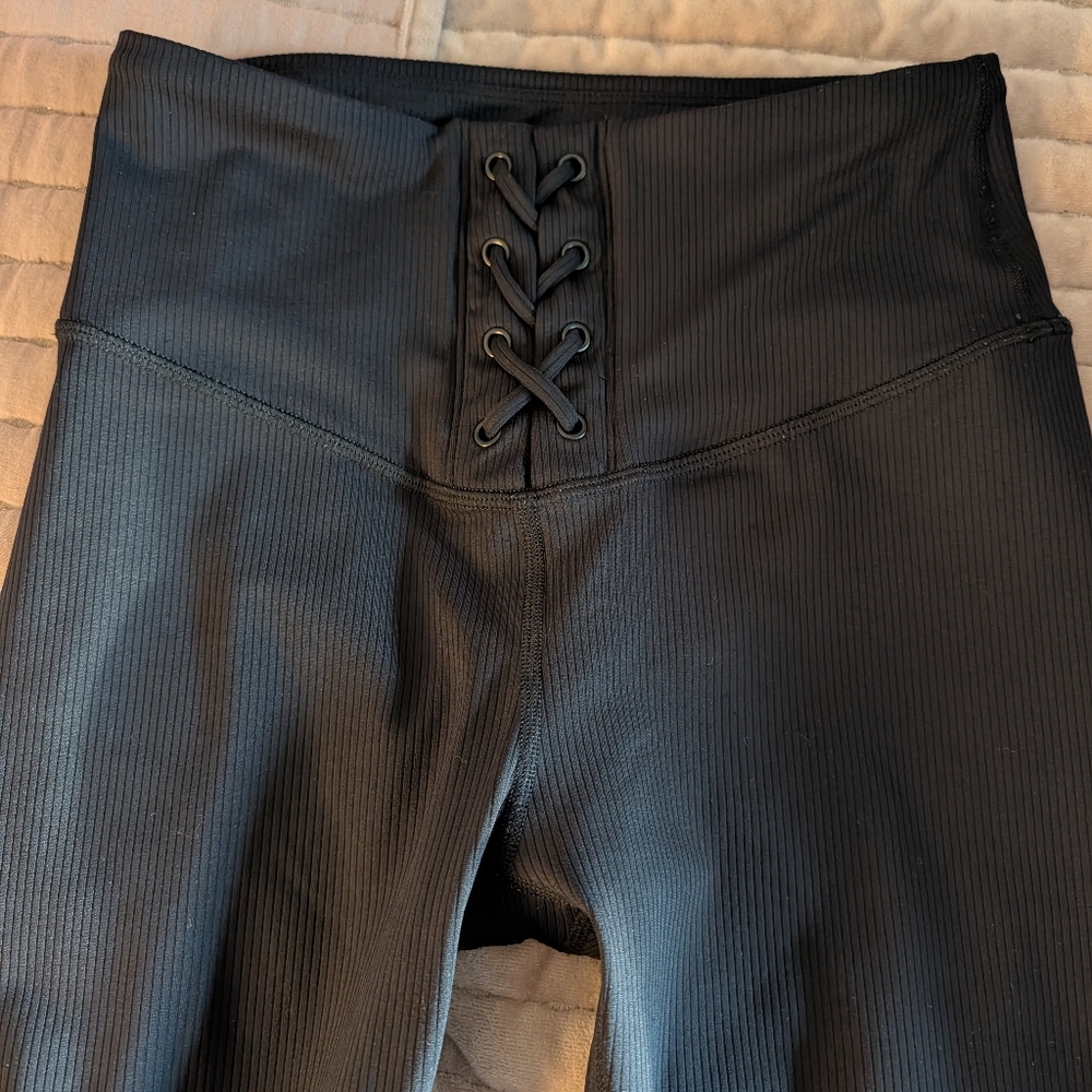JoyLab Black Ribbed High-Waist Leggings